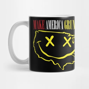 Grab Your Grunge Gear: Make America Grunge Again! Get the Epic USA "Happy" Face Design Now! Clear Text Version Mug